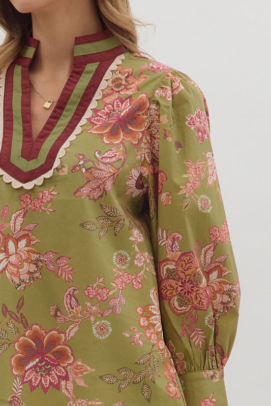 Italian Garden Print Top