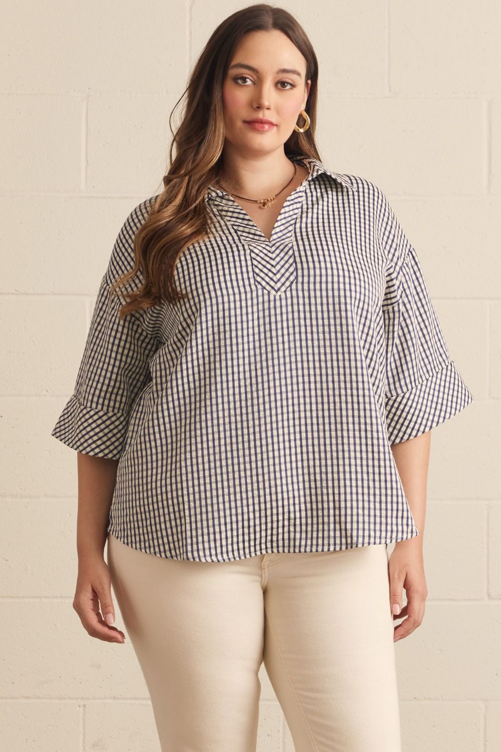 Blue Gingham Blouse