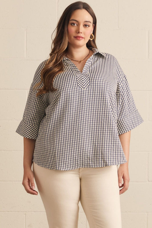 Blue Gingham Blouse
