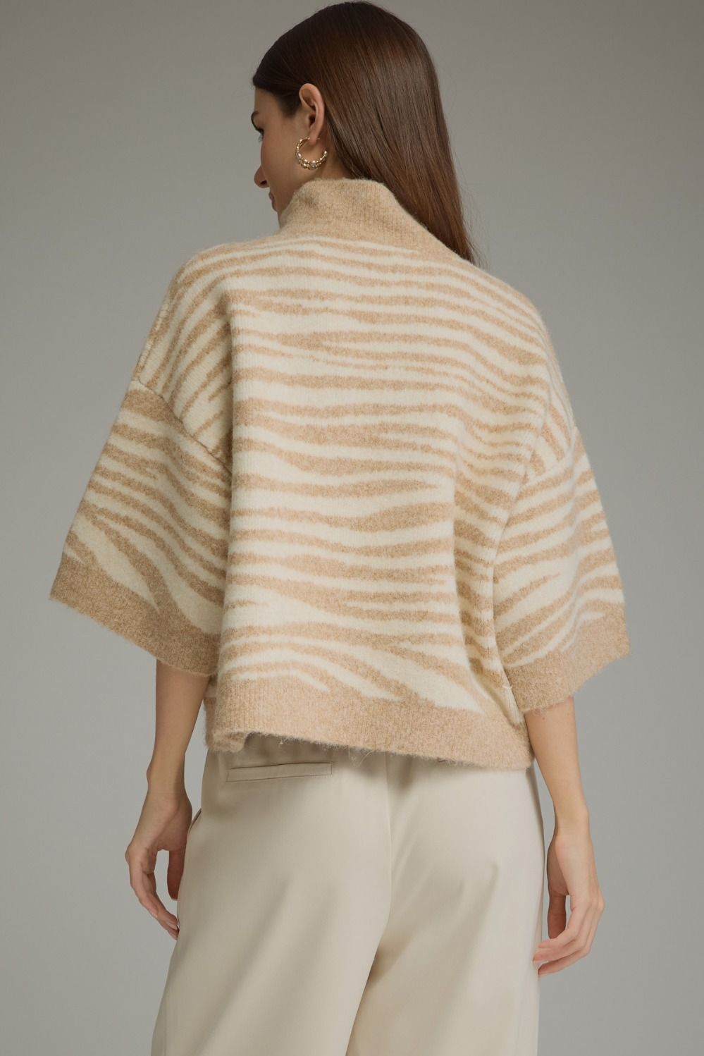 Animal Print 3/4 Sleeve Sweater