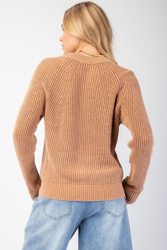 Mineral Washed Sweater Cardigan