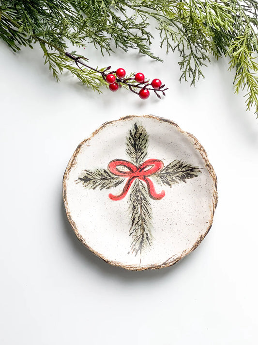 Etta B Evergreen Cross w/Bow
