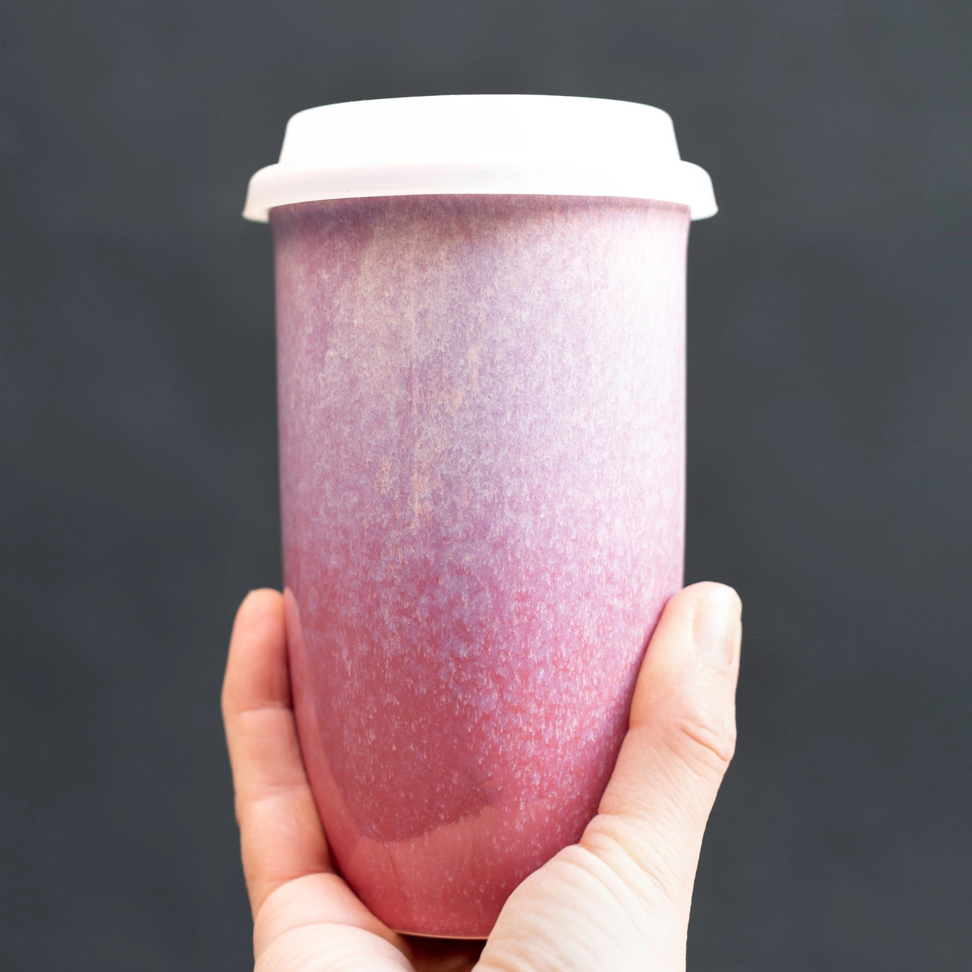 Purple Ceramic Travel Mug 12 oz