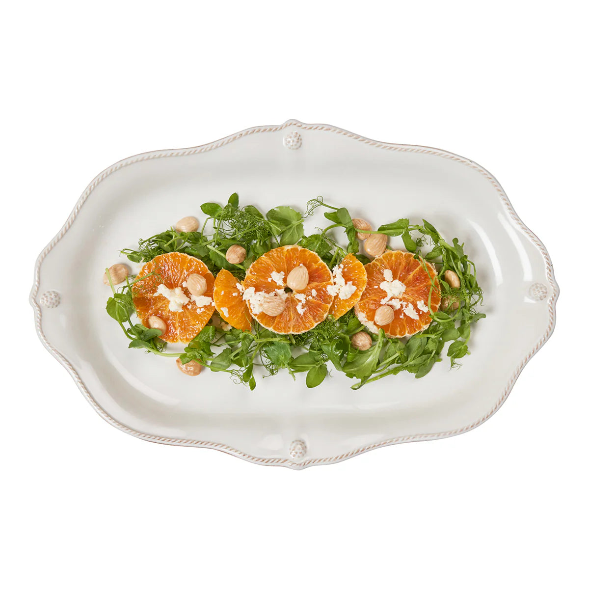 Berry & Thread  16" Platter - Whitewash