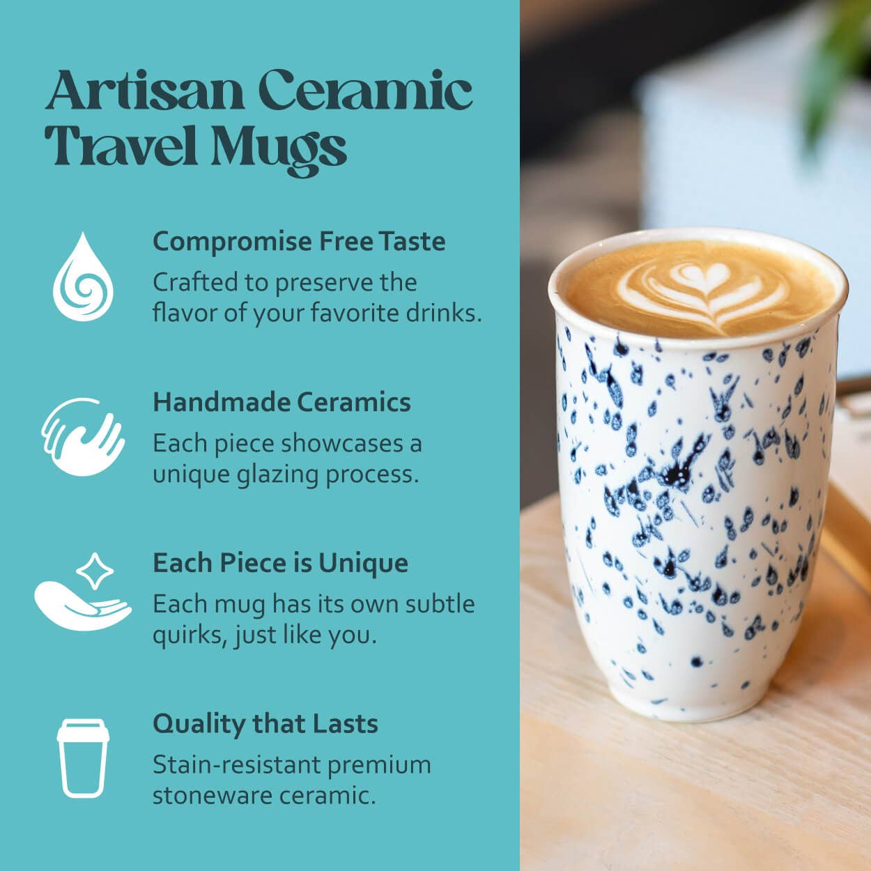 Orchid Ceramic Travel Mug – 12oz with Lid & Sleeve