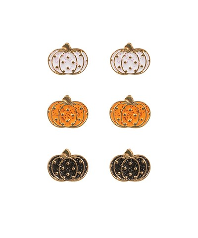 Set of 3 Fall Pumpkin Earrings