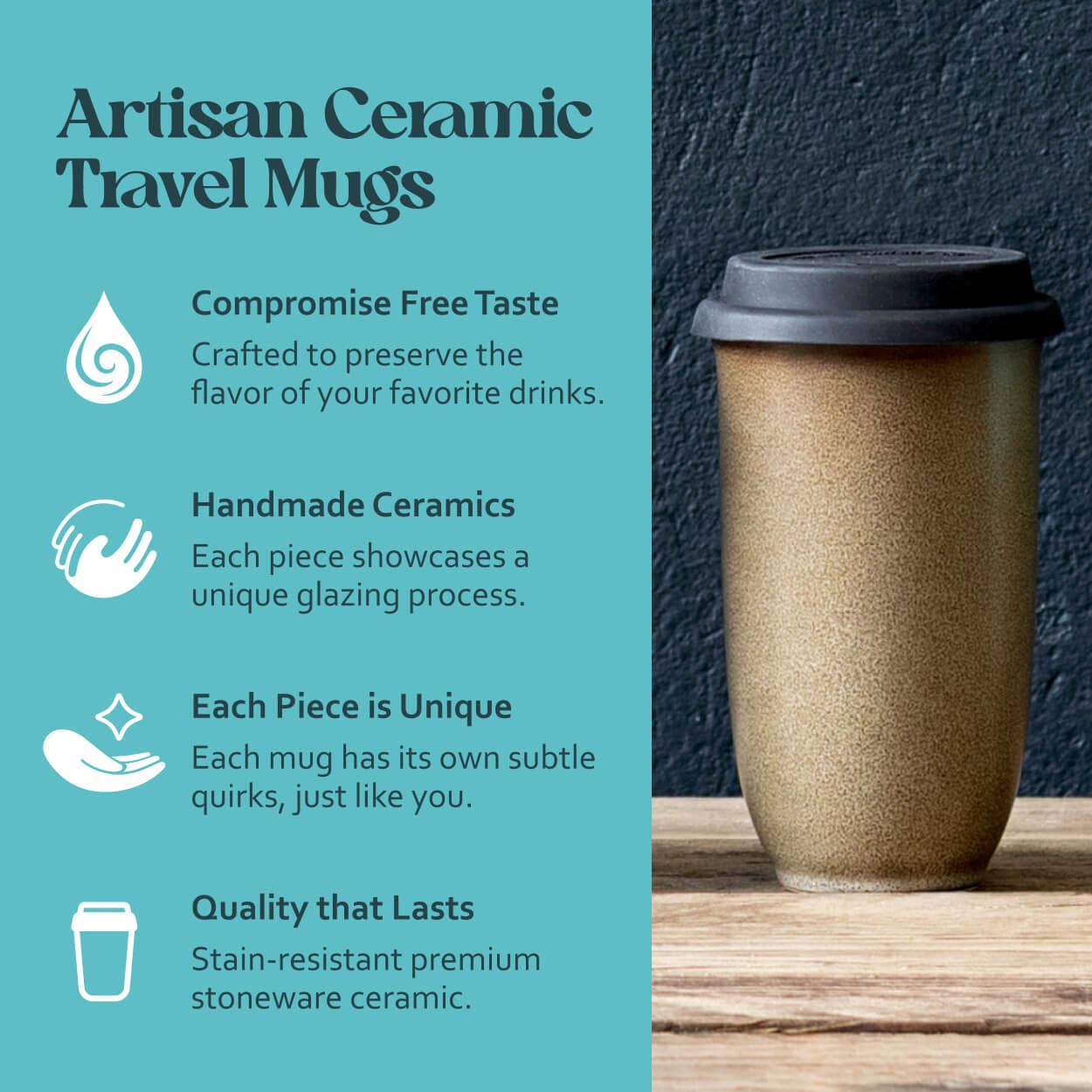 Mantle Ceramic Travel Cup 16oz | Reusable Coffee Cup