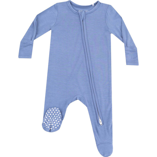 2 Way Zipper Footie Country Blue