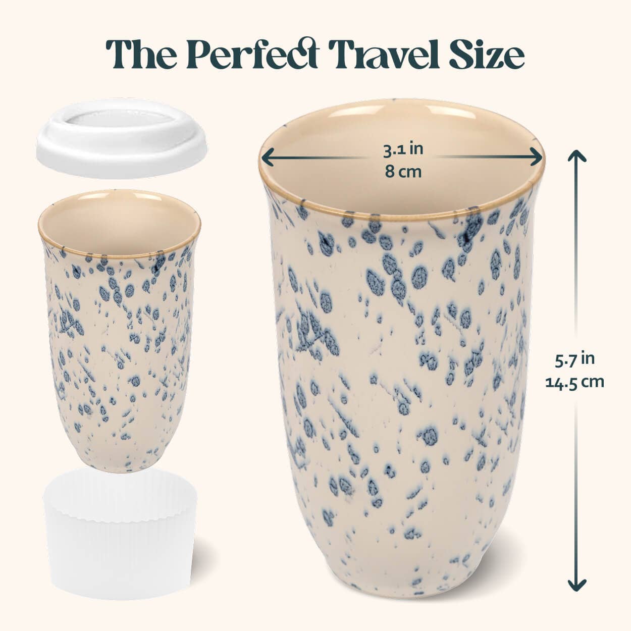 Orchid Ceramic Travel Mug – 16oz with Lid & Sleeve
