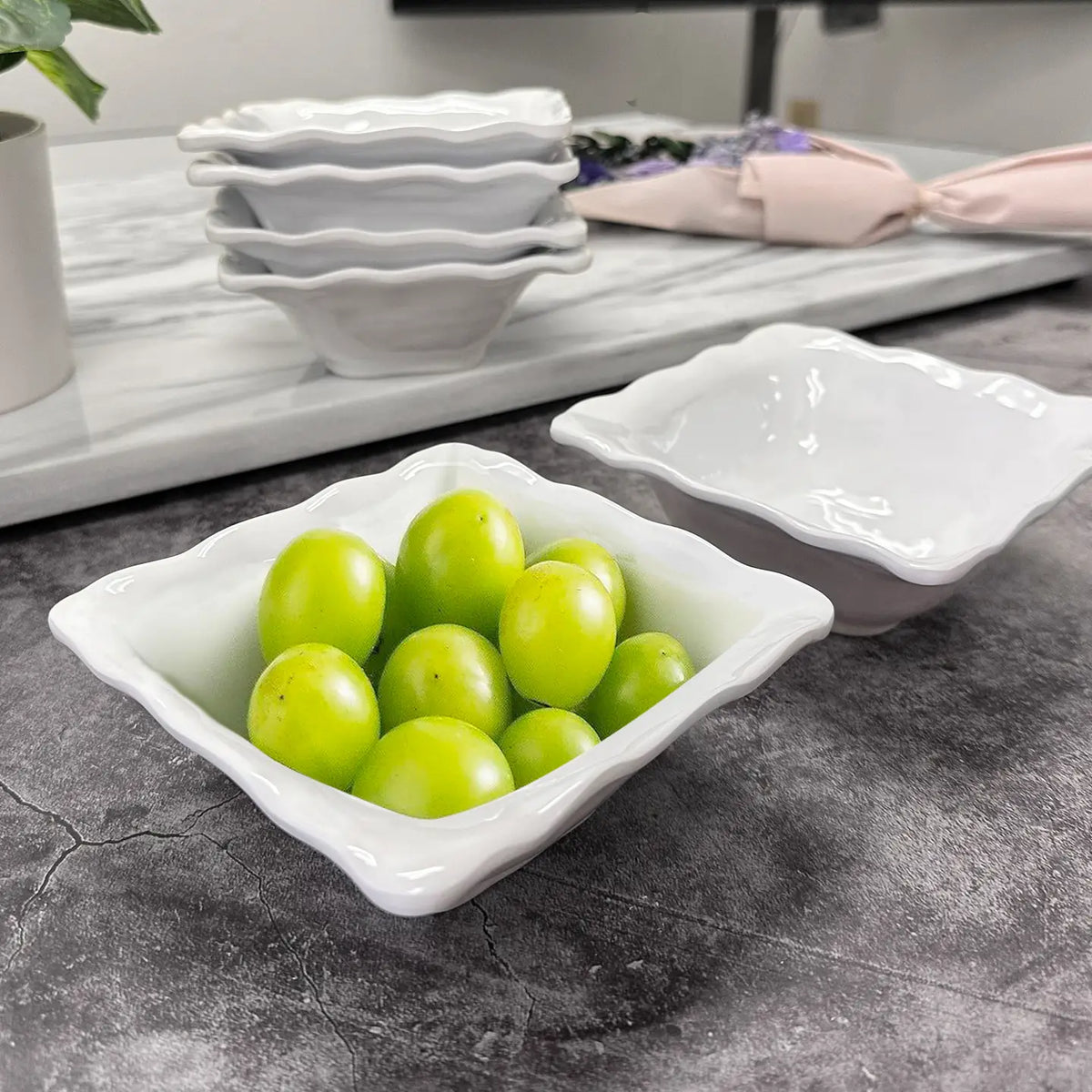 White 5 in Melamine Dip Bowl