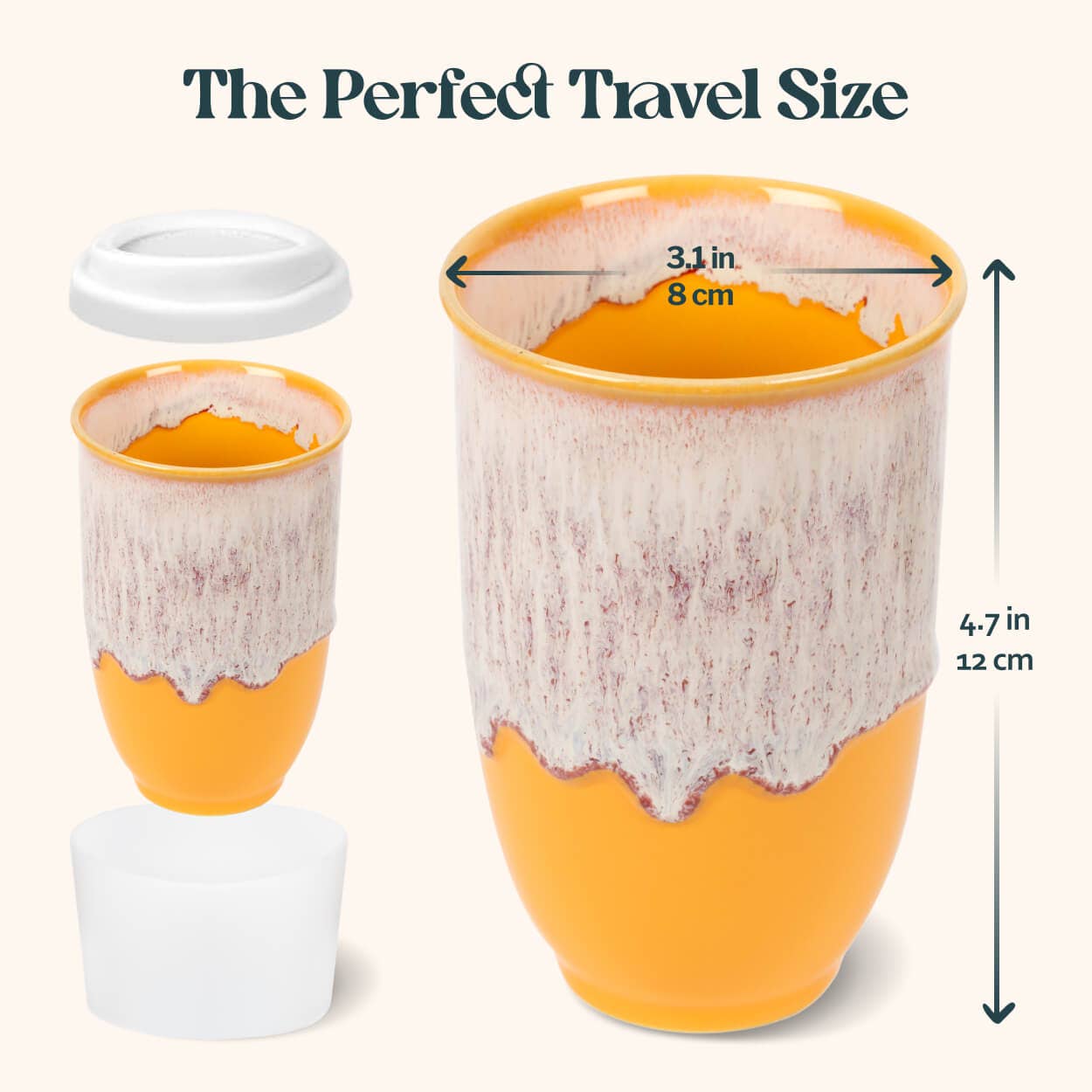 Grapefruit 12oz Ceramic Travel Mug – Reusable & Stylish