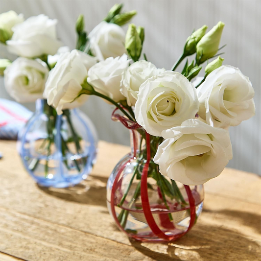 Ruffled Ribbon Vase-Blue