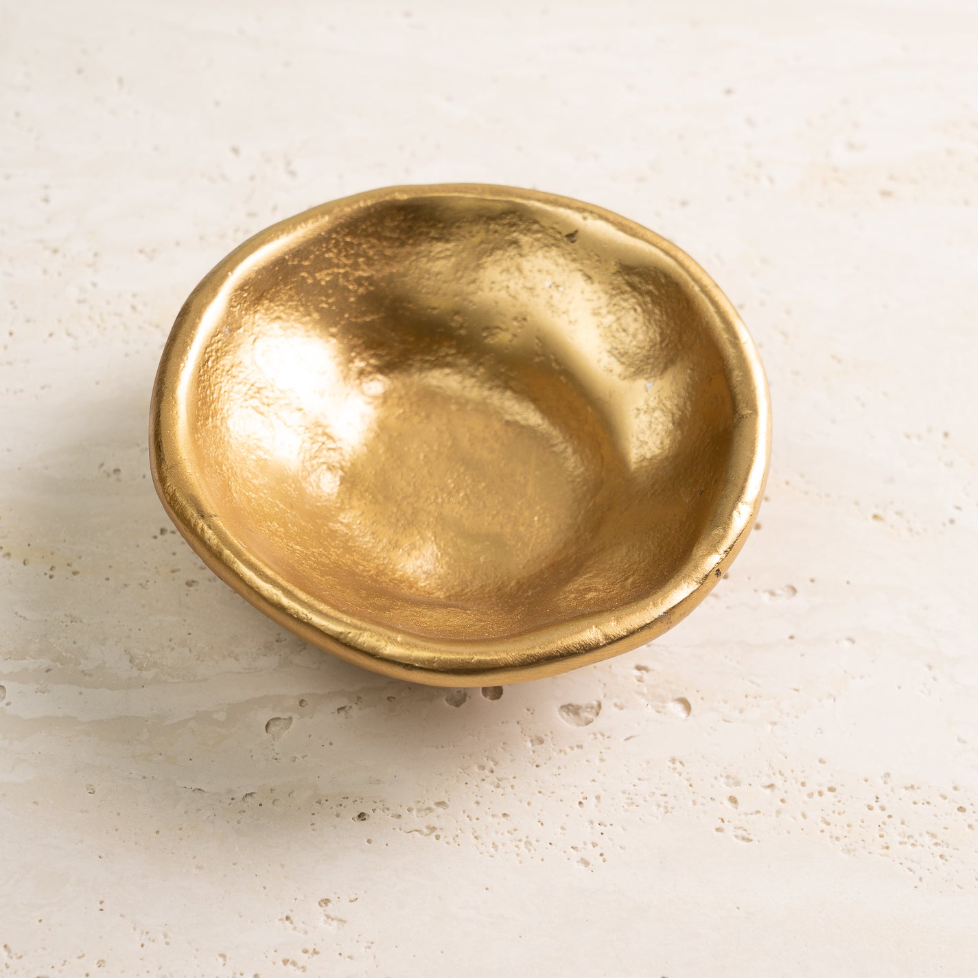 Textured Gold Aluminum Free-Form Dish Small
