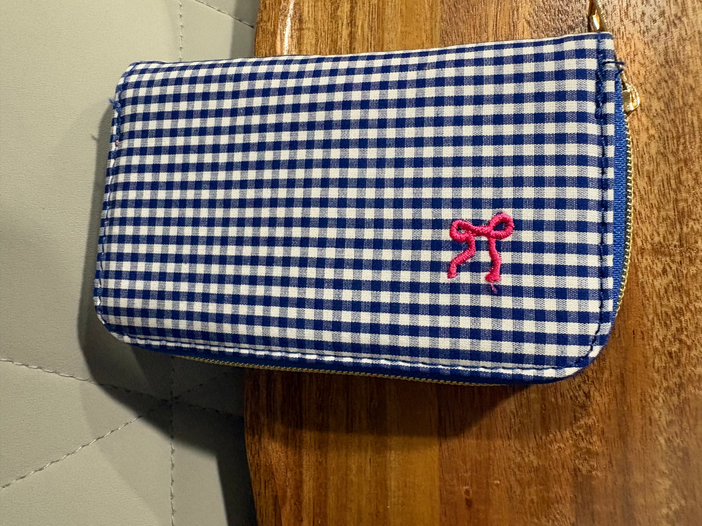 Gingham Brush/Mirror/Manicure Set