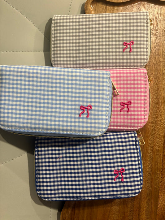 Gingham Brush/Mirror/Manicure Set