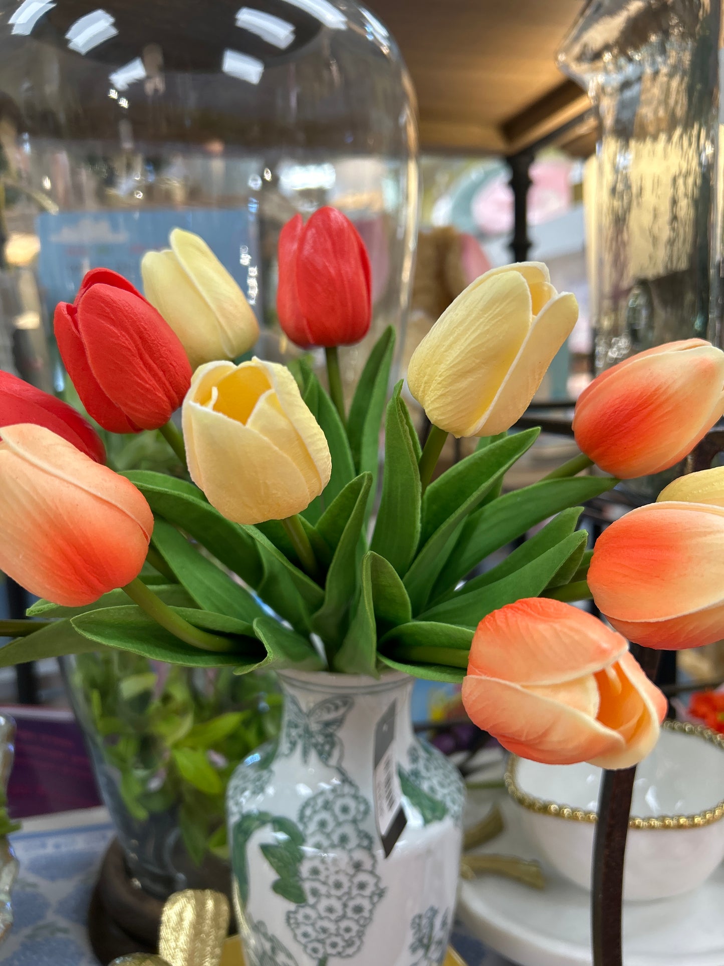 13" Coral and Peach Real Touch Mini Tulip Bundle