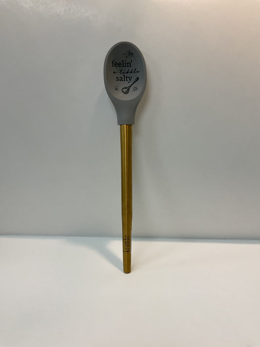 Silicone Spoon with Gold Metal Handle