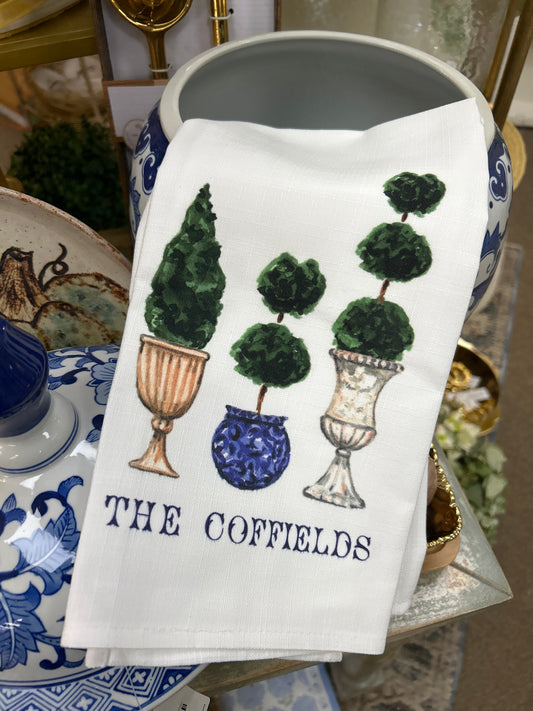 Topiary Monogram Tea Towel- The Coffields