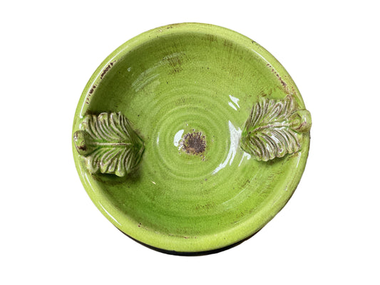 Napa Leaf Green Pottery Bowl
