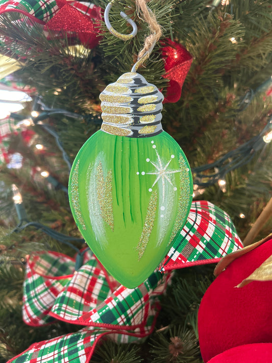 Merry and Bright Green Christmas Ornament