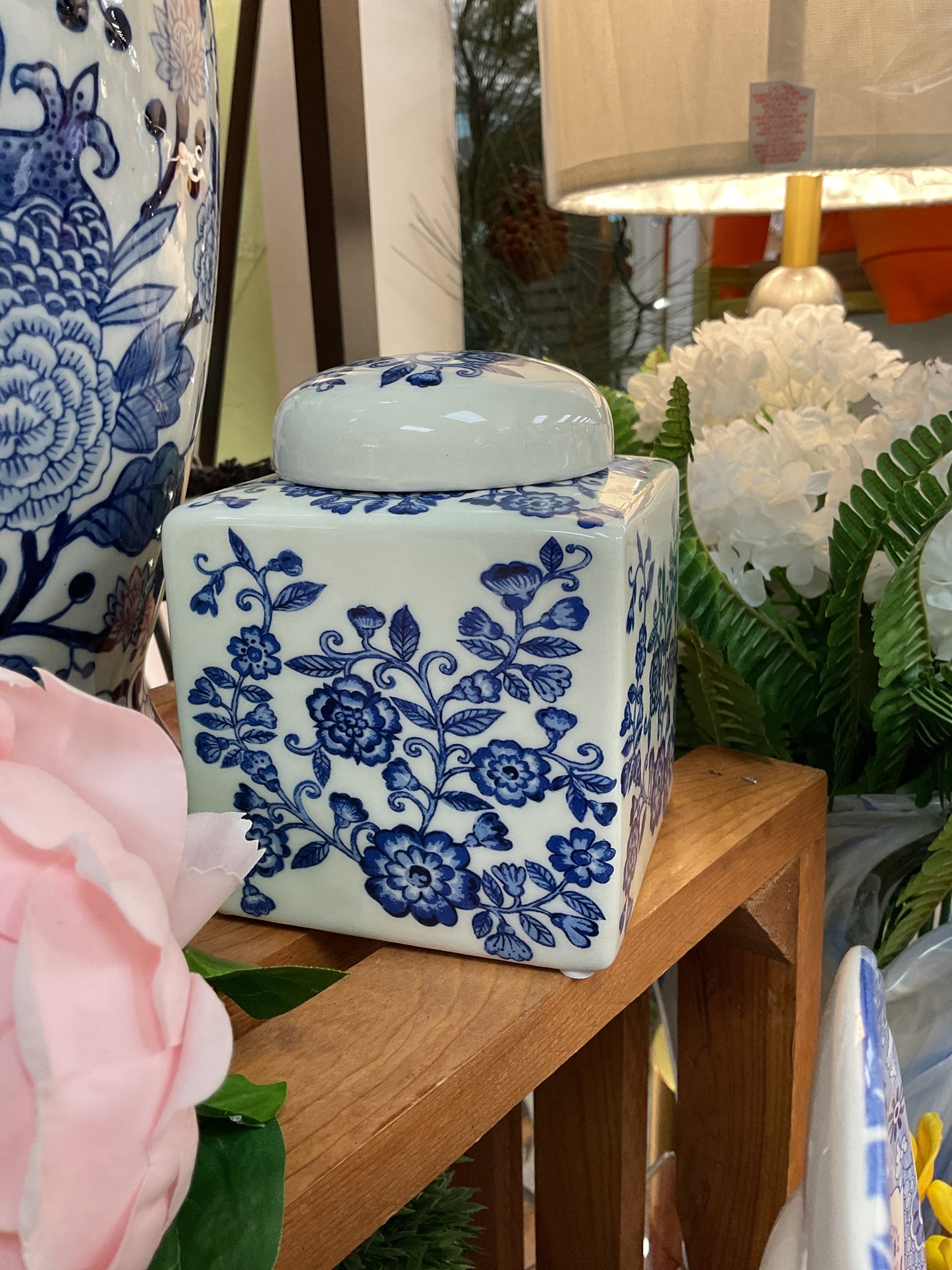 Enchanted Garden Jar Blue and White