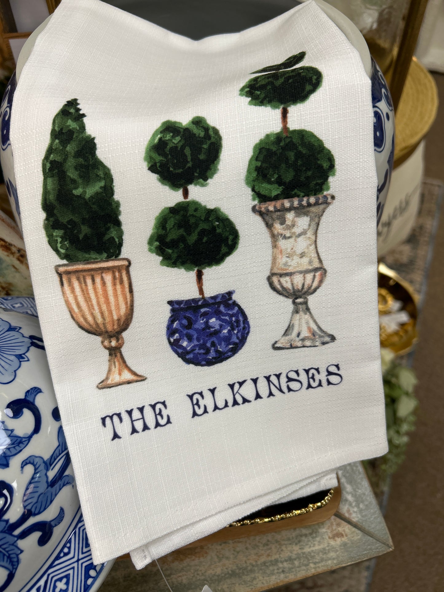Topiary Monogram Tea Towel-The Elkinses