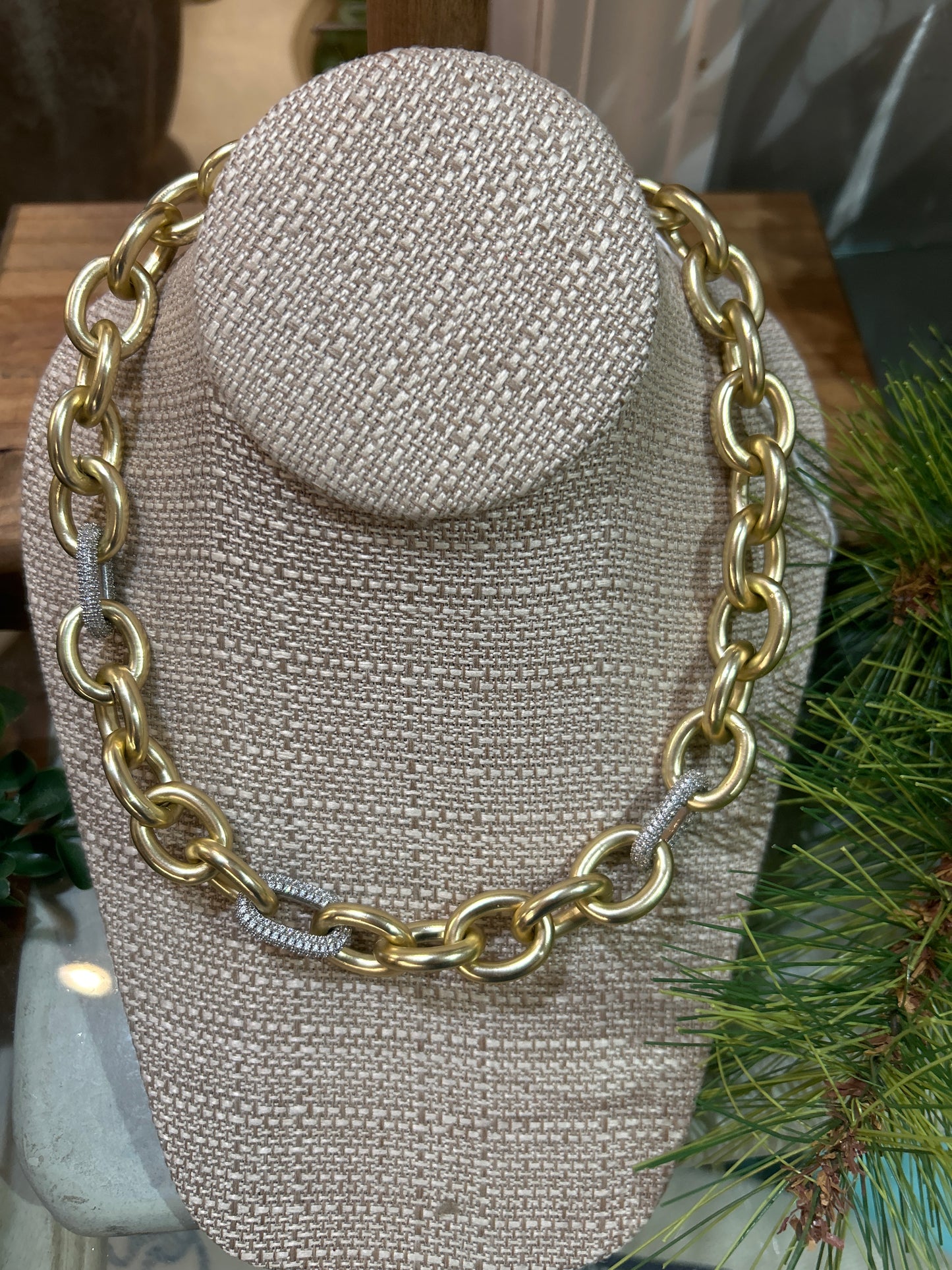 24k Gold Overlay Chain Necklace magnetic clasp
