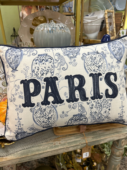 Paris Blue Chinoiserie Pillow