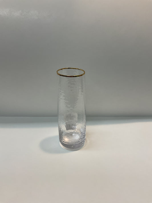 Zodax Stemless Flute with Gold Rim