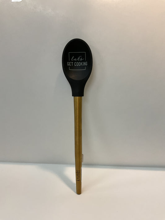 Silicone Spoon with Gold Metal Handle