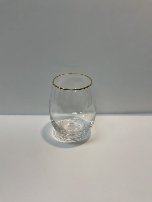 Zodax Wine Glass with Gold Rim