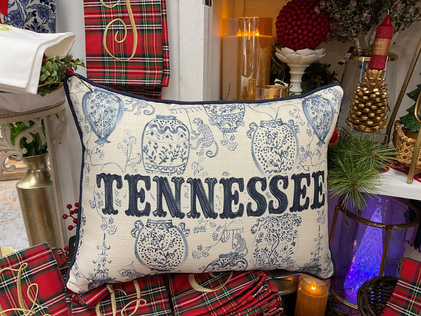 Tennessee Blue Chinoiserie Pillow