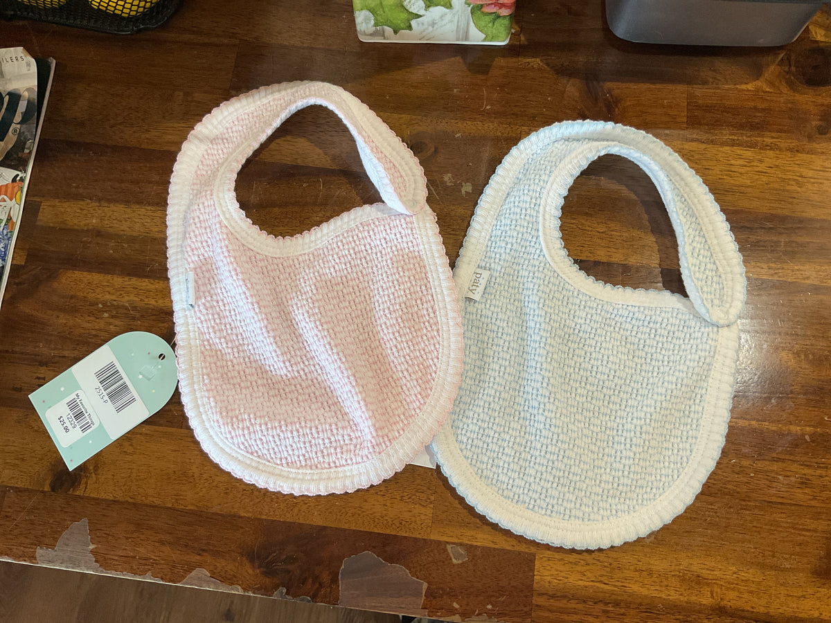 Paty Knit Solid Color Shoulder Snap Bib