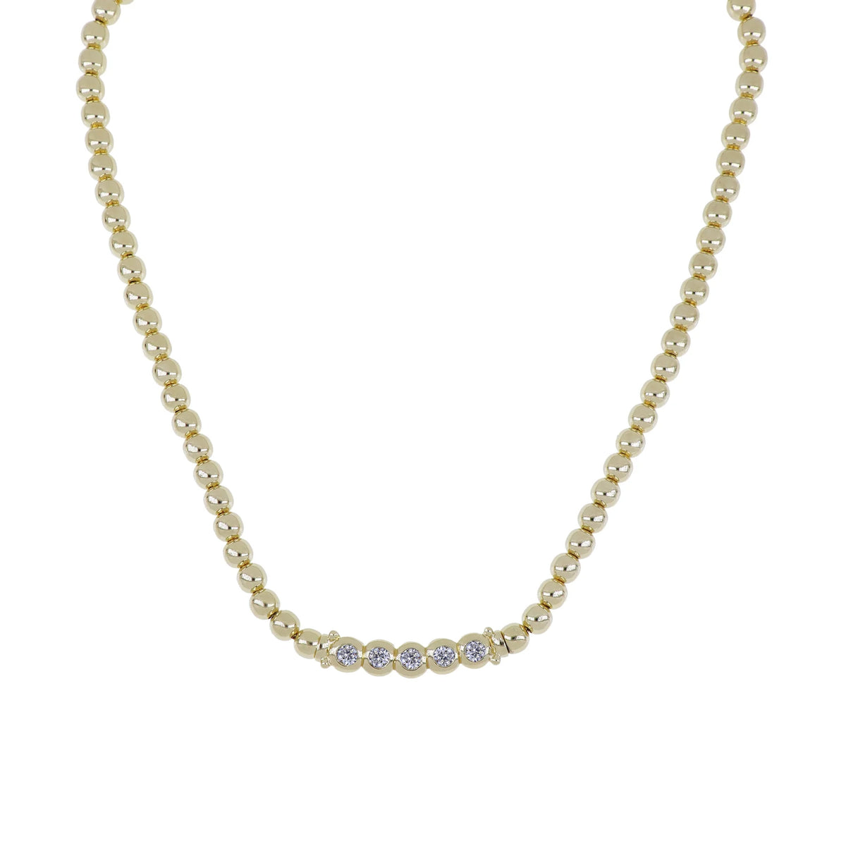 Beaded Collection 5 Stone Necklace 16"