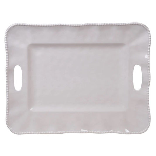 Perlette Cream Melamine Rectangle Tray