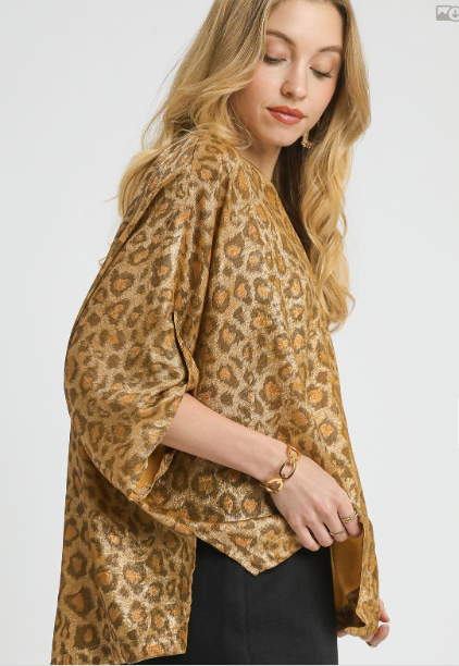 Gold Leopard Print Top