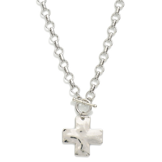 Silver Cross Chain Necklace