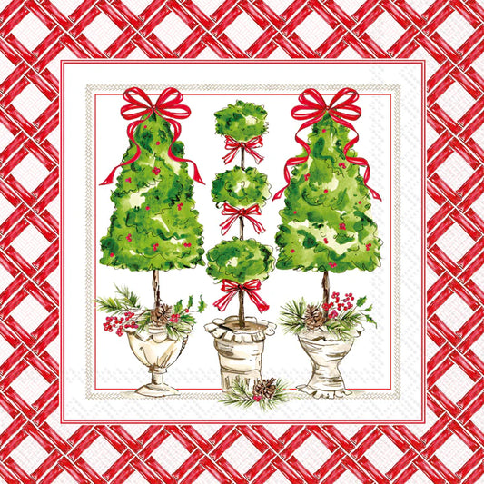 Luncheon Napkins - Holly Topiary
