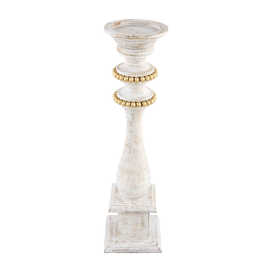 Medium Gold Beaded Candlestick