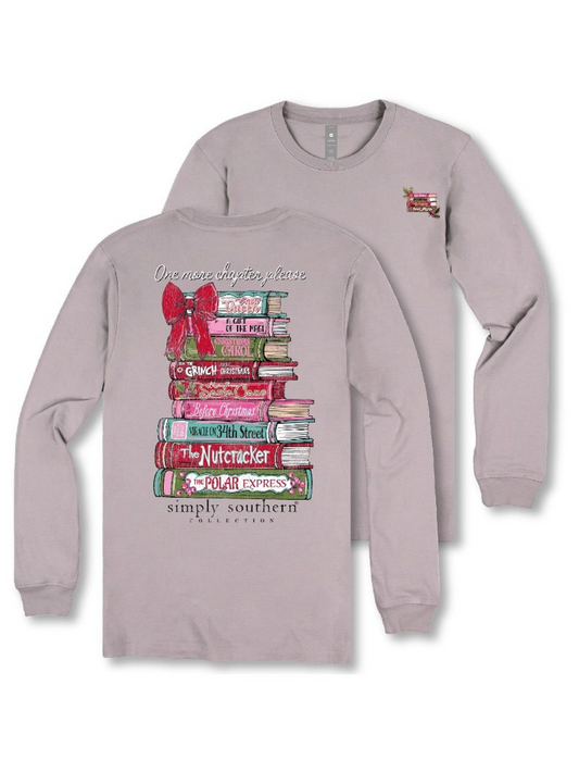 Book Stack Christmas Long Sleeve Tee