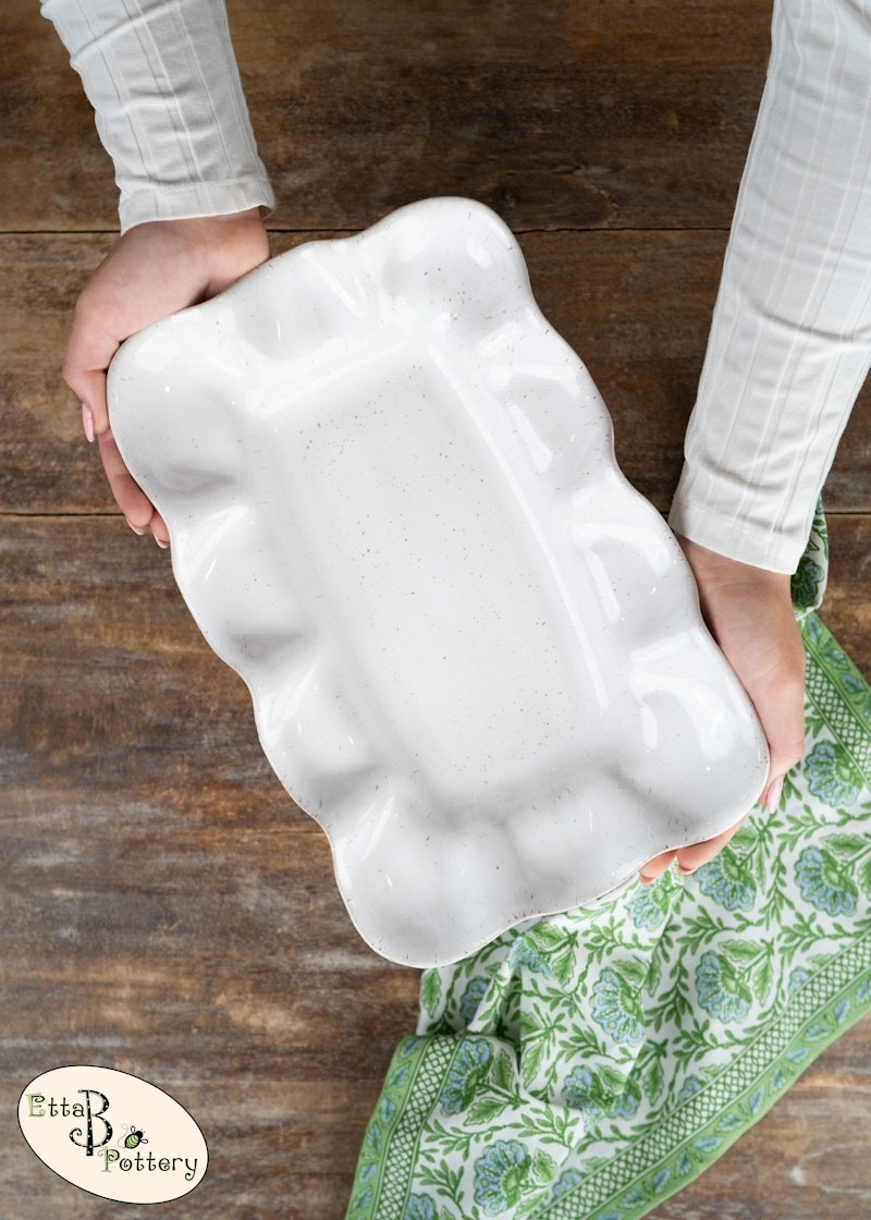 Ruffled Rectangular Dish