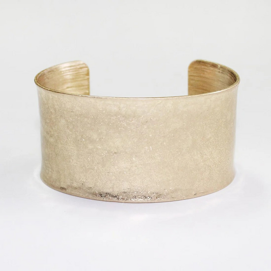 Worn Gold 1.25" Wide Cuff Bracelet