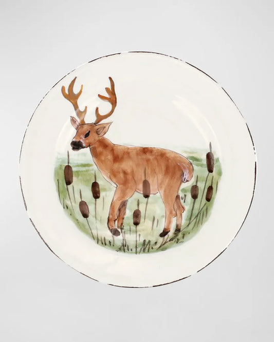 Vietri Wildlife Salad Plate  Deer