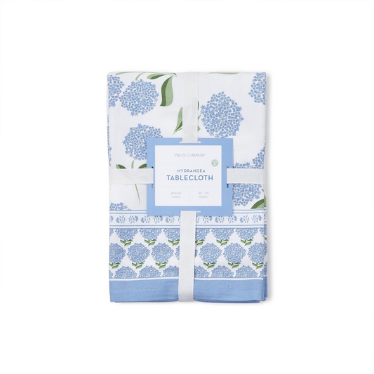 Hydrangea Block Print Design Tablecloth 60x90