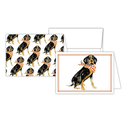 Coonhound Stationery Hand Painted Note Combo