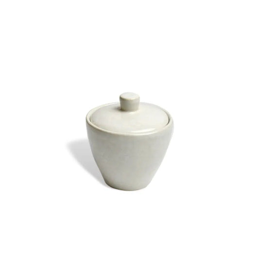 Carmel Ceramica Cozina White Sugar Bowl w/ Lid