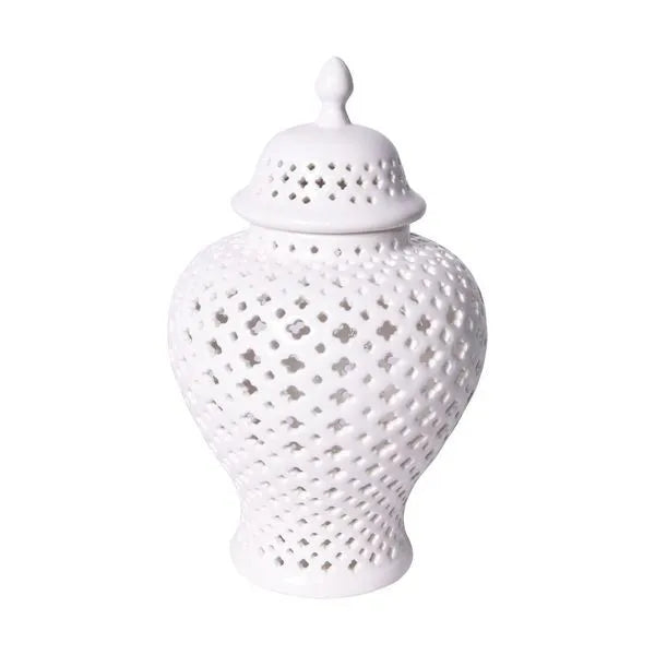 White Lattice Ginger Jar