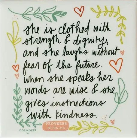 Proverbs 31:25-26 Flour Sack Towel