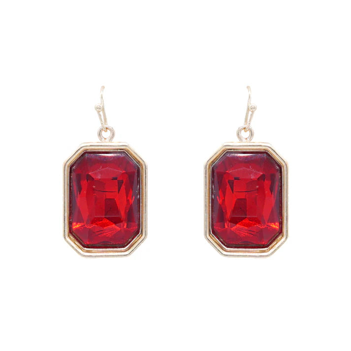 Ruby Red Drop Earrings