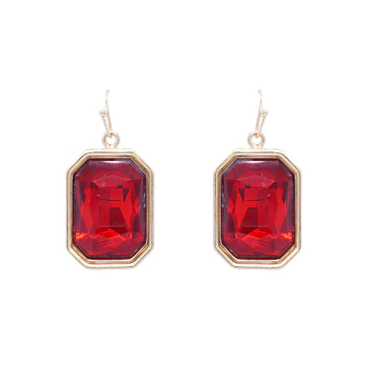 Ruby Red Drop Earrings